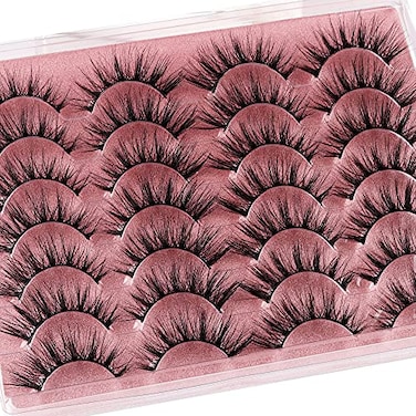zanlufly False Eyelashes Wispy Lashes Natural Look Eye Lashes Cat Eye Fake Eyelashes CCurly False Lashes Volume Handmade Light Volume Eyelashes 14 Pairs Pack by