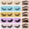 QUNETY Wholesale Lashes 3D Faux Mink Eyelash Bulk 18mm Handmade Reusable Eye Lash 5 Styles Dramatic Fluffy False Lash with Glitter Portable Packing 5 styles10 pairs
