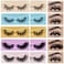QUNETY Wholesale Lashes 3D Faux Mink Eyelash Bulk 18mm Handmade Reusable Eye Lash 5 Styles Dramatic Fluffy False Lash with Glitter Portable Packing 5 styles10 pairs