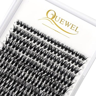 QUEWEL Cluster Lashes 240Pcs Individual Lashes 40D 007D Curl Mix814mm Lash Extensions Clusters Lash SoftNatural False Eyelashes Individual DIY Eyelash Extension at Home40D 007D MIX814