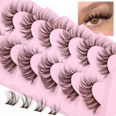 ALICE Lash Clusters DIY Eyelash Extension Natural Look Cluster Lashes Brown DIY Lash Extensions 3D Individual Lashes Mink False Eyelashes by