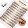 TOOCHUNAG Natural Lash Clusters Wispy Eyelash Clusters C Curl LeftRight Cluster Eyelashes Extensions 180pcs Cluster Lashes DIY Individual Lash Extension Thin Band Cat Eye Lashes by