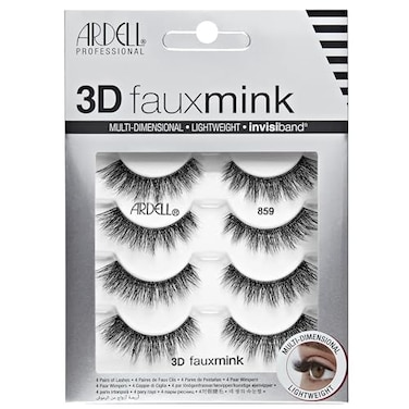 Ardell 3D Faux Mink Lashes Lightweight Invisiband Natural Lashes Faux Mink Demi Wispies 4 Pairs