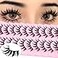 AUGENLI 10 Pairs Manga Lashes Natural Look Wispy Clusters 16mm Spiky Style Japanese Anime Cosplay Cat Eye Lashes Extension Makeup Faux Mink False Eyelashes A0