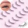 Onlyall Eyelashes Natural Look Fake Eyelashes Natural Lashes Lightweight False Eyelashes Wispy Lashes 3D Faux Mink Eyelashes 7 Pairs D3