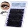 Geeneiya 200D Lash Clusters with Bottom Lashes 1020mm Wispy Lash Extension Thick Cluster Eyelash Extensions D Volume Individual Lashes DIY False Eyelashes