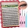 Newcally Wispy Lash Clusters Kit Natural Eyelash Clusters Kit Ccurly Individual Lashes Kit Cluster Eyelash Extensions Kit 1016 MM DIY Lash Extension Kit with Bottom Lashes by