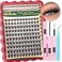 Newcally Wispy Lash Clusters Kit Natural Eyelash Clusters Kit Ccurly Individual Lashes Kit Cluster Eyelash Extensions Kit 1016 MM DIY Lash Extension Kit with Bottom Lashes by