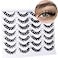 Kiromiro Fake Eyelashes Wispy Faux Mink Lashes D Curly 3D Volume False Lashes Russian Strip Lashes Pack 14 Pairs