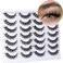 Kiromiro Fake Eyelashes Wispy Faux Mink Lashes D Curly 3D Volume False Lashes Russian Strip Lashes Pack 14 Pairs