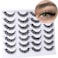 Kiromiro Fake Eyelashes Wispy Faux Mink Lashes D Curly 3D Volume False Lashes Russian Strip Lashes Pack 14 Pairs