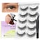 BEYELIAN Self Adhesive Eyelashes Natural Look Pre Glued Wispy False Lashes No Glue Required Faux Mink Eyelashes 5 Pairs ZCV204