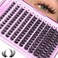 ALICE Lash Clusters Eyelash Clusters Wispy Cluster Eyelash Extensions Russian Volume Individual Lashes Natural Thin Band Lash Extensions DIY at Home 144pcs1018mmD Curly