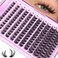ALICE Lash Clusters Eyelash Clusters Wispy Cluster Eyelash Extensions Russian Volume Individual Lashes Natural Thin Band Lash Extensions DIY at Home 144pcs1018mmD Curly