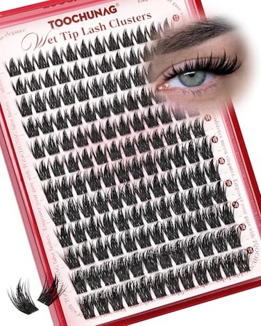 TOOCHUNAG Manga Lash Clusters Anime Eyelash Clusters Volume Cluster Eyelash Extensions 1218mm Thick Spiky Lashes Clusters 144pcs Cluster Lashes Individual DIY Lash Extension by