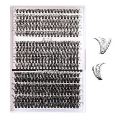Magnetic SL Lash Clusters 320pcs Individual Lashes 30D40D60D DIY Lash Extensions Lash Clusters False Eyelashes Natural Look 1120mm Mix Cluster Eyelash Extensions EASY TO USE 30D40D60D007D