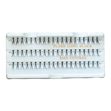 EMILYSTORES 12 Packs Eyelashes Natural Individual Lashes Plant Flare Long Eyelash 14mm Black For Eye Lash Extensions LashesKnotted14MMLong Lashes