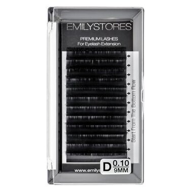EMILYSTORES Eyelash Extensions 010mm Thickness D Curl Length 9mm Volume Individual eyelashes NaturalLooking Single Size For Lash Extension010D9mm