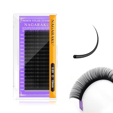 NAGARAKU Eyelash Extensions Classic J B C D N LC LD L DD CC LB Curl 003020 Thickness 517mm Matte Black Individual Lashes Professional Supplies for Lash Techs 020D 715mm Mix