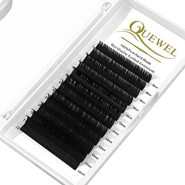 QUEWEL Eyelash Extension Supplies 005 D Curl Mix814mm Classic Individual Lash ExtensionsOptinal 003005007010015020 CD Single 825mm Mix 814mm 1520mm 2025mm005 D MIX814mm
