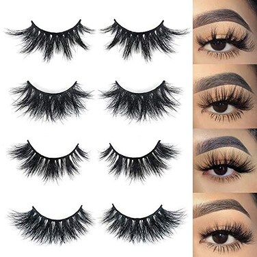 mikiwi Mikiwi 3D Mink Lashes 4 Styles Mink Eyelashes Dramatic Eyelashes Strip Lashes 5D Mink Lashes Pack4