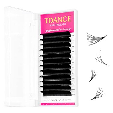 TDANCE Easy Fan Lash Extension Rapid Blooming Volume Eyelash Extensions C CC D DD J B L Curl 003012mm Thickness Easy Fan Volume Lashes Self Fanning Eyelashes Extension 005D16 mm