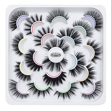 DYSILK Mink Lashes Fake Eyelashes Mink Eyelashes Fluffy 10 Styles Mixed Pairs 6D Faux Lashes Pack Lashes Natural Look Wispy Fluffy Cat Eye Reusable False Eyelashes