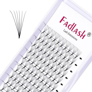 FADLASH 6D Premade Volume Fans Eyelashes Extension Thickness 007 C Curl Black Soft Individual Eyelashes Makeup Fake Lashes Cluster 820mm to Choose 6D007C 12mm