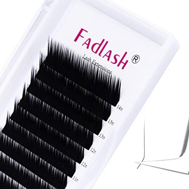 FADLASH Eyelash Extensions L Curl 010 Mix Tray 814mm Classic Lash Extensions Individual Lashes Silk Eyelash Extension Supplies 010L 814mm Mixed