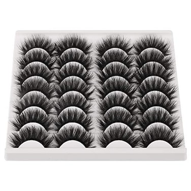 JIMIRE False Eyelashes Mink Fluffy Volume Lashes 3D Wispy Long Fake Eyelashes 14 Pairs Pack