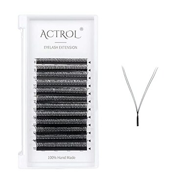 ACTROL YY Lashes Extension Professional Grade Black 005mm D Curl 815mm Mix Volume Individual YY Eyelashes Extension Y Shaped Soft Eyelashes Thin Root Easy Fan Making for Lash Artists