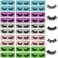 QUNETY Wholesale Lashes 3D Faux Mink Eyelash Bulk 18mm Handmade Reusable Eye Lash 5 Styles Dramatic Fluffy False Lash with Glitter Portable Packing Fluffy 5 styles30 pairs