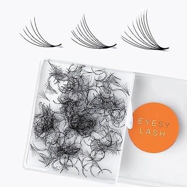 Eyesy Lash 500 Promade Fans Volume Premade Lash Fans for Eyelash Extensions Pointy Base Handmade Loose Pre Made Eyelashes Middle Stem Soft and Lightweight 6D 007 D 12mm