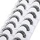 Yawamica False Eyelashes Wispy Natural C Curl Strip Lashes Transparent Lash Bands Fluffy Cat Eye Lashes 7 Pairs by