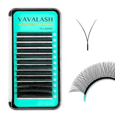 VAVALASH Y Lash Extensions C Curl 007mm 10mm Tray Easy Premade Volume 2D Fans Eyelash Extension YY Type Natural Volume Lashes Extension Soft Matte Black Lashes YY007C10mm