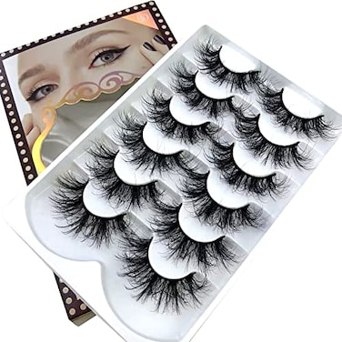 HBZGTLAD 5pairs6 Pairs Fluffy False Eyelashes Natural Faux Mink Strip 3D Lashes Pack SR21 Count Pack of 1