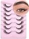 Kiromiro Lashes Natural Look False Eyelashes Wispies Short Faux Mink Lashes Soft 14mm Cat Eye Wispy Strip Eyelashes Pack