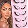 Veleasha Fox Eye Lashes L Curl Fluffy False Eyelashes 5 Pairs Pack Bratz Cat Eye Lashes Wispy Lightweight Fake Eyelashes for Doll Eyes Makeup Foxy 04