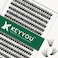 KEYYOU Lash Clusters 300pcs Individual Lashes 40D 007C Curl 11mm DIY Eyelash Extension Soft Natural Volume Cluster Lashes with Large Tray