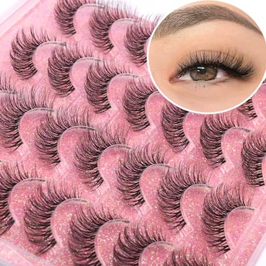 Kiromiro 14mm Lashes Natural Look Wispy Eyelashes Faux Mink Lashes Clear Band Short Natural False Lashes Cat Eye Daily Soft Strip Lashes Pack by