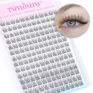 TNFVLONEINS Natural Lash Clusters Wispy Eyelash Extension 168Pcs Cluster Lashes Extensions Natural Individual Lashes 912mm Eyelash Clusters DIY Korean False Eyelashes by