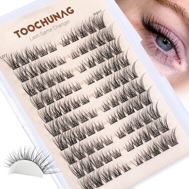 TOOCHUNAG Lash Clusters 816 Natural Eyelash Clusters 100pcs CCurly Wispy Individual Lashes LeftRight DIY Lash Extension Thin Band Cluster Eyelashes Extensions