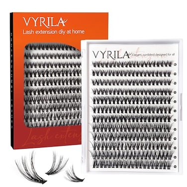 VYRILA Lash Cluster 240pcs Individual Lashes816mm Diy Lash ExtensionC Curl Lash Clusters Wispy3D Natural Lash Clusters Look Like Eyelash Extension DIY at Home Orange 40PC816mix