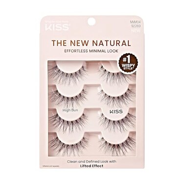 KISS Kiss The New Natural False Eyelashes High Bun 12mm Includes 4 pairs of lashes Easy to Apply Reusable Lash Clusters
