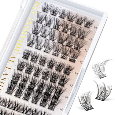 BEFER BEAUTY Lash Clusters 72 Pcs D Curl Eyelash Clusters Super Fluffy Lightweight Individual Lashes 816MM Cluster Eyelash Extensions Soft Comfortable Wispy Natural Lashes DIY At HomeMIX