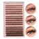 Yawamica Brown Lash Clusters Fluffier Eyelash Extension 1016mm Individual Lashes D Curly Eyelash Clusters 40D50D70D Volume 300pcs Cluster Lashes Pestaas Pelo a Pelo DIY Lash Extension at Home