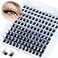 PHKERATA Wispy Eyelash Clusters Natural Lash Clusters 120 pcs Cluster Eyelash Extensions Wispy D Curvature Individual Lashes Reusable DIY Lash Extension Thin Lash Band