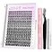 VEYESBEAUTY Lash Clusters Kit Individual Eyelash Extensions Thin Invisible Band DIY False Eyelashes Newbies FiveSecond Series Wispy Lash Tray Boldeye KIT with BondSeal Remover Applicator
