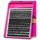 VEYESBEAUTY Lash Clusters Fluffy Individual Lash Extensions Xtreme 3D Layered Volume Eyelashes Thin Invisible Band Wispy Spider Faux Mink Lash Silk Bloom 3D Series Mixed Length 1018mm