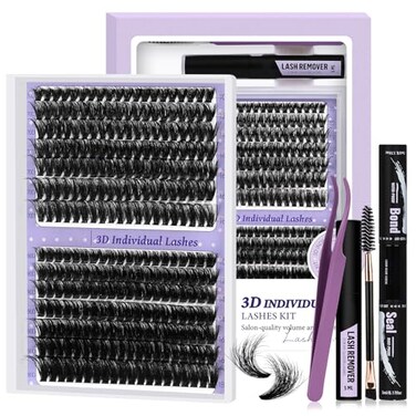 B&Qaugen BQ Fluffy Lash Clusters Kit 7D90D Dramatic Eyelash Clusters Kit 1018MM 005MM Wispy Lash Thick Volume DIY Individual Lashes 3D Mega Eye Lashes Suitable for Beginners at HomeKIT70D90D